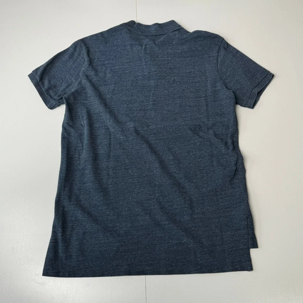 Polo Ralph Lauren Mens Custom Fit Heathered Blue Polo Shirt Red Pony Large‎